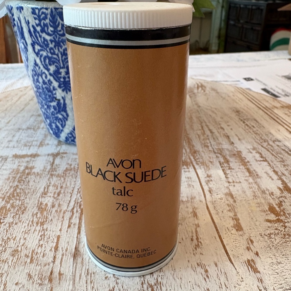Vintage Avon Black Suede Talc